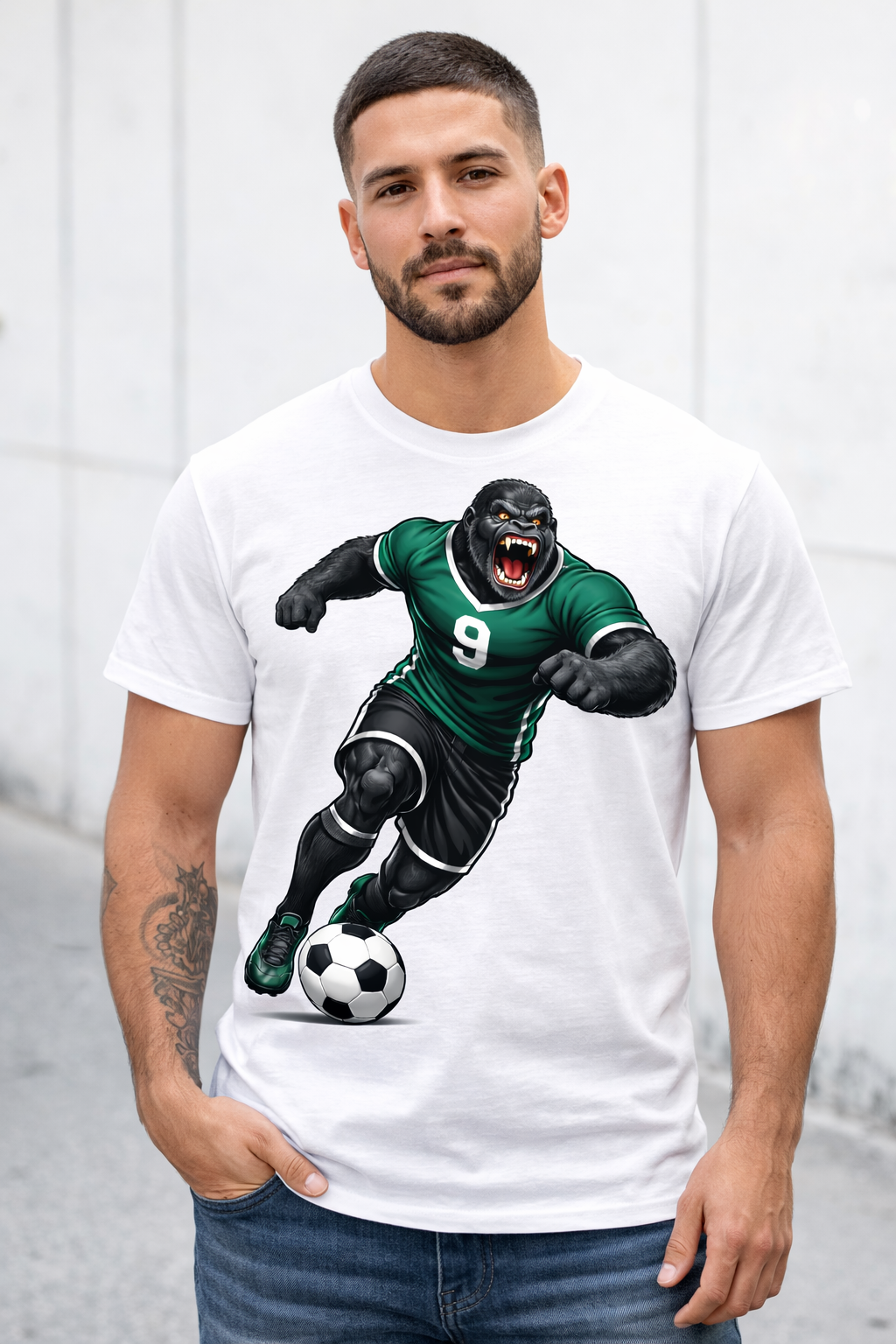 Gorilla Soccer player - Dribbling - T-shirt / Hoodie