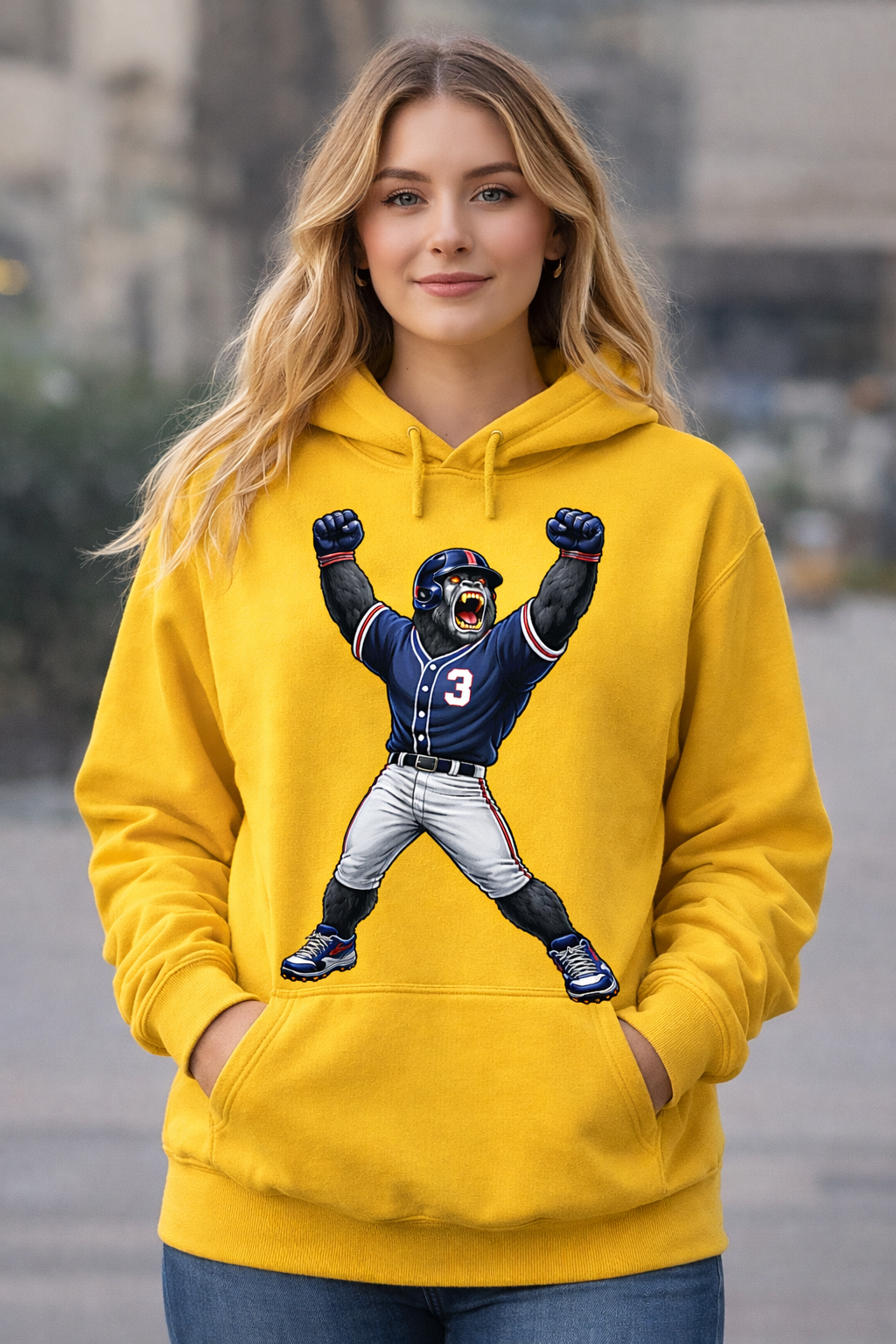 Gorilla Baseball Player - Victory Pose - T-shirt / Hoodie