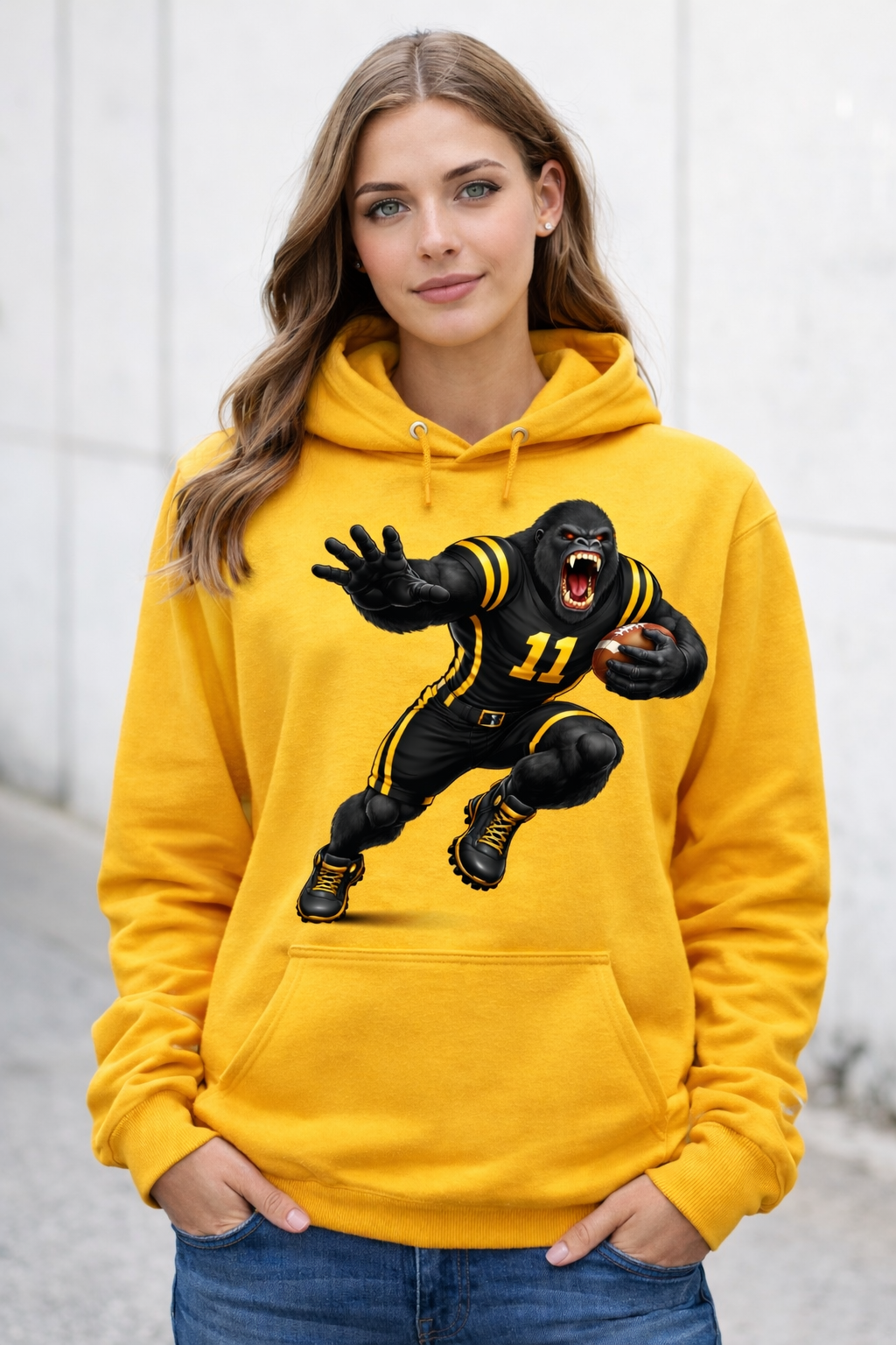 Gorilla Football Player - Stiff Arm - T-shirt / Hoodie