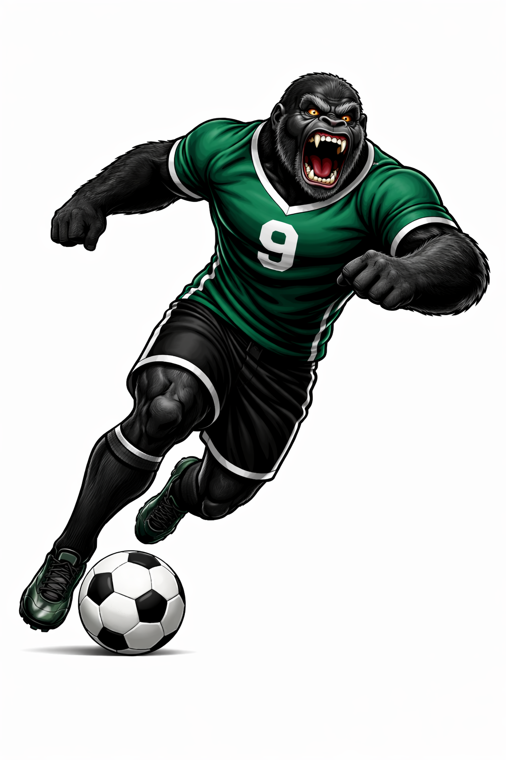 Gorilla Soccer player - Dribbling - T-shirt / Hoodie