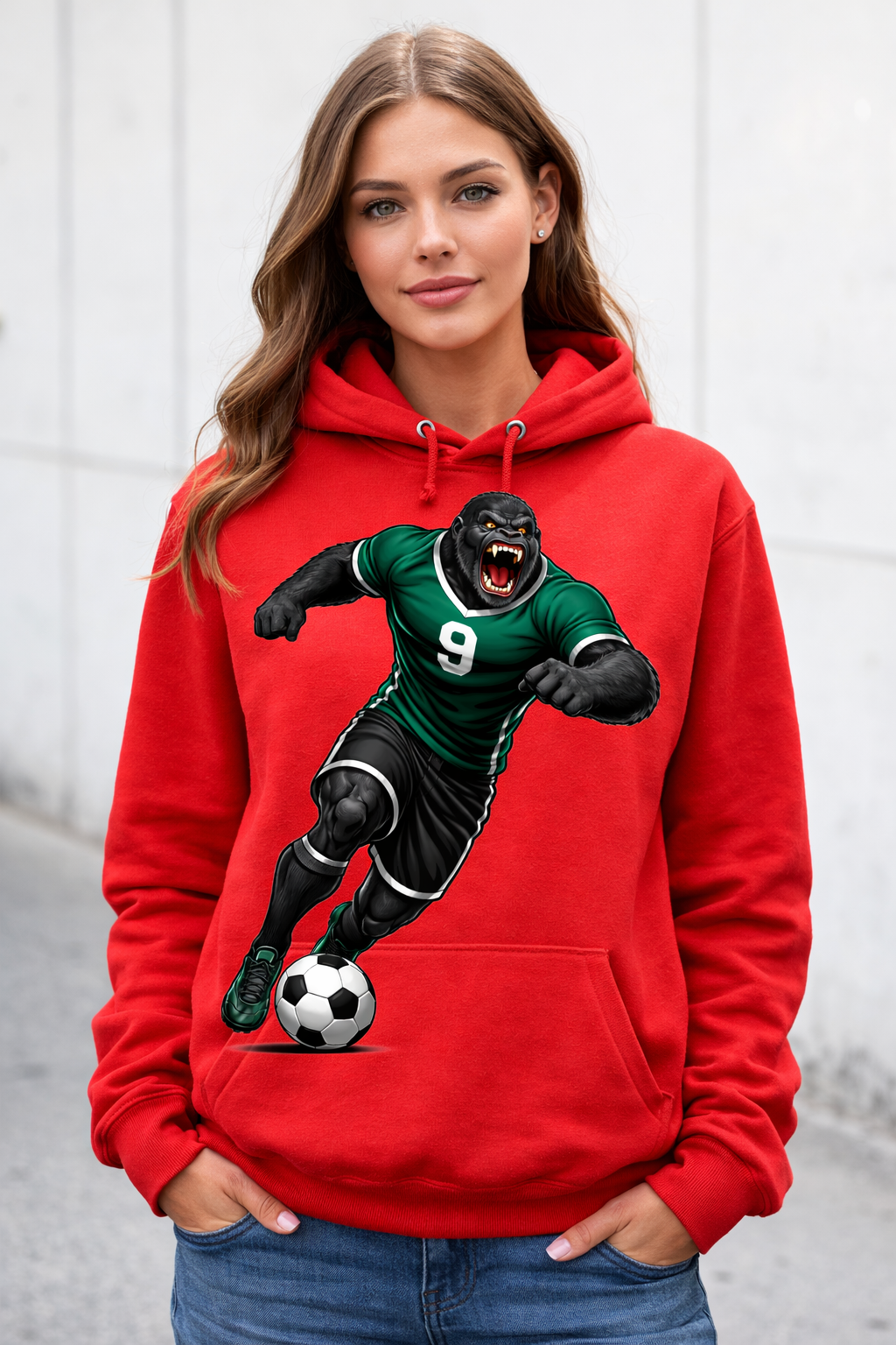 Gorilla Soccer player - Dribbling - T-shirt / Hoodie