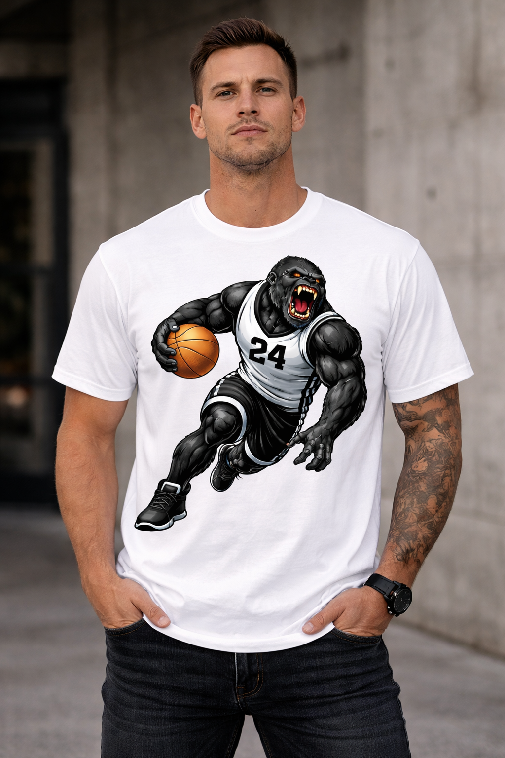 Gorilla Basketball Player - Dribbling - T-shirt / Hoodie