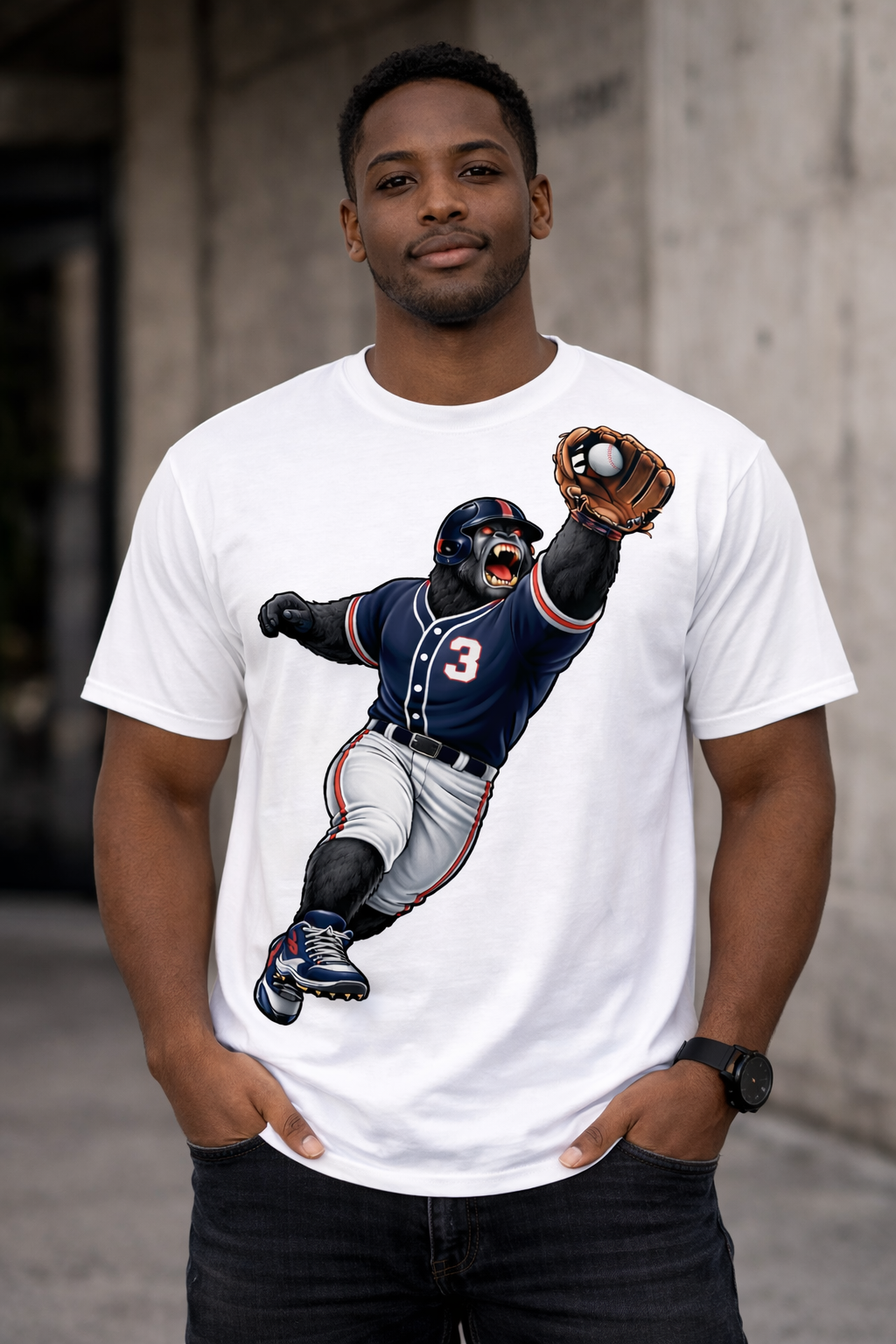 Gorilla Baseball Player - Catching - T-shirt / Hoodie