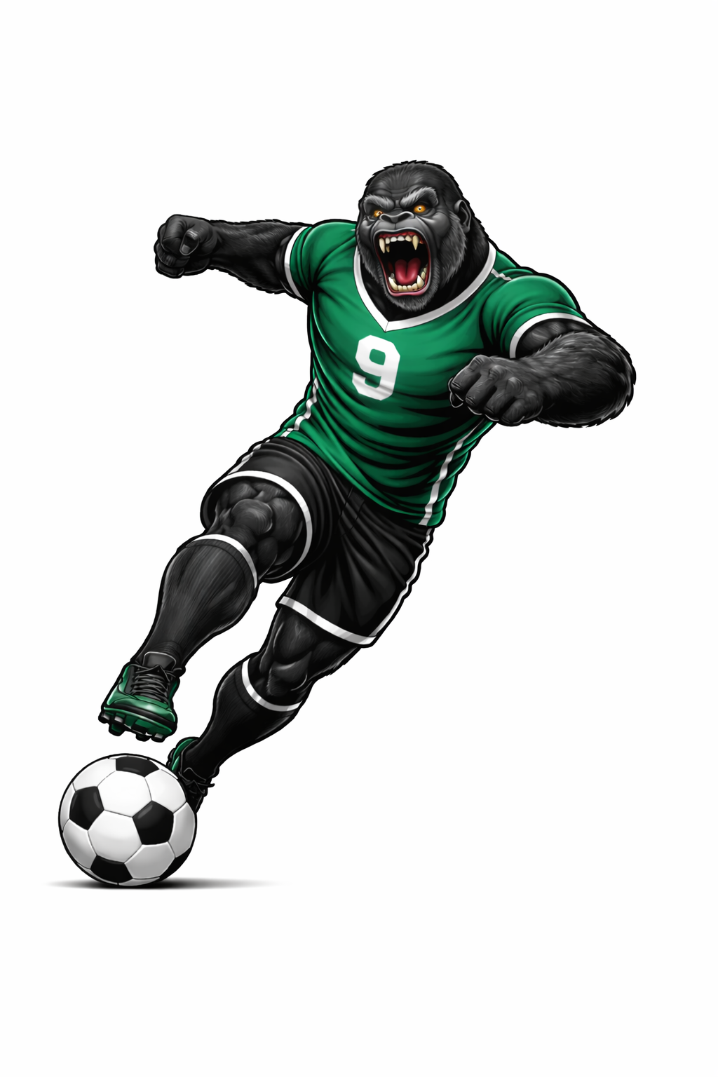 Gorilla Soccer player - Kicking - T-shirt / Hoodie