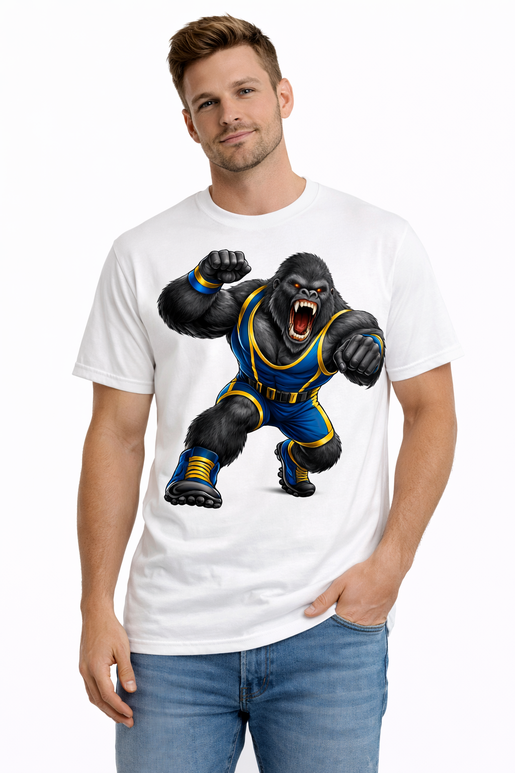 Gorilla Wrestler - Aggressive Stance - T-shirt / Hoodie